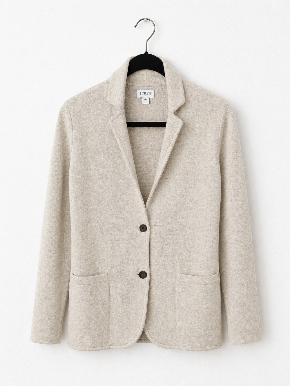 J.Crew 100% Cotton Sweater Blazer Cardigan Jacket Oatmeal Beige XS